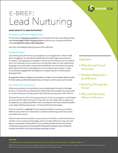 Lead Nurturing eBrief