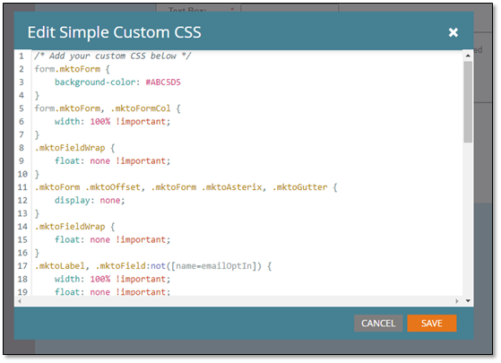 adding custom CSS to Marketo Form